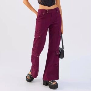 BDG Y2K Ali Flare Cargo Pants Sz 2 UK 6